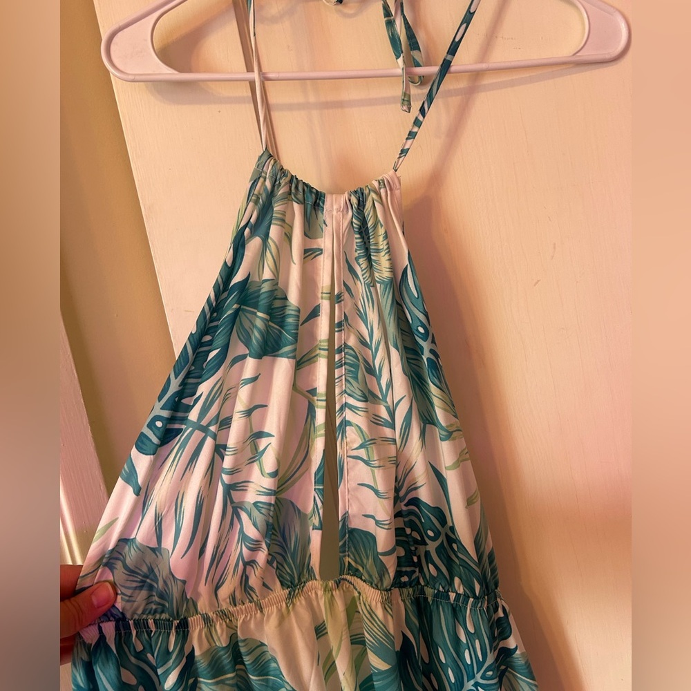 SHEIN halter, backless tropical dress size 3xl